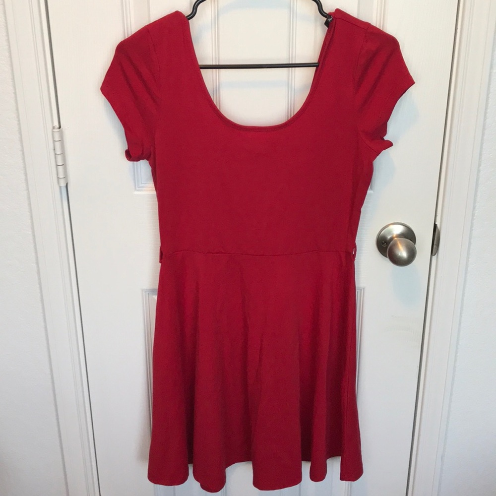 Red mini dress